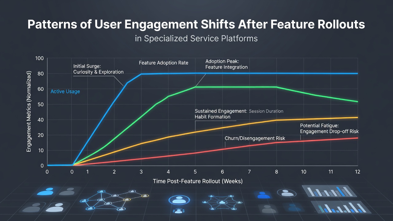 Patterns of User Engagement Shifts After Feature Rollouts in Specialized Service Platforms