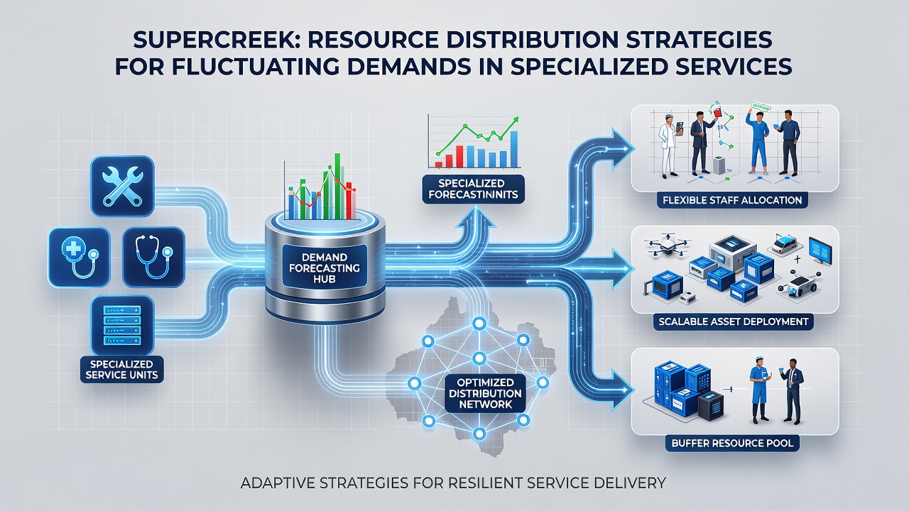 Detailed view of allocation models and demand fluctuation graphs in Supercreek